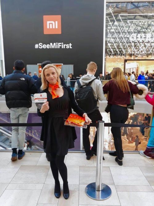 Xiaomi UK Westfield store launch female promotional staff