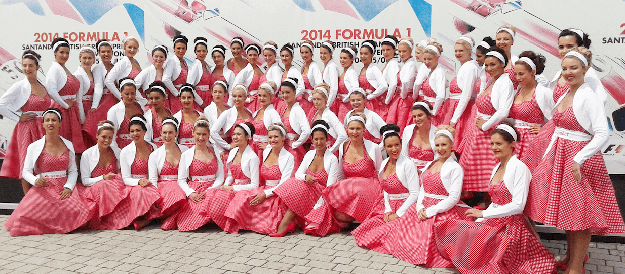 f1 grid girls and event staff